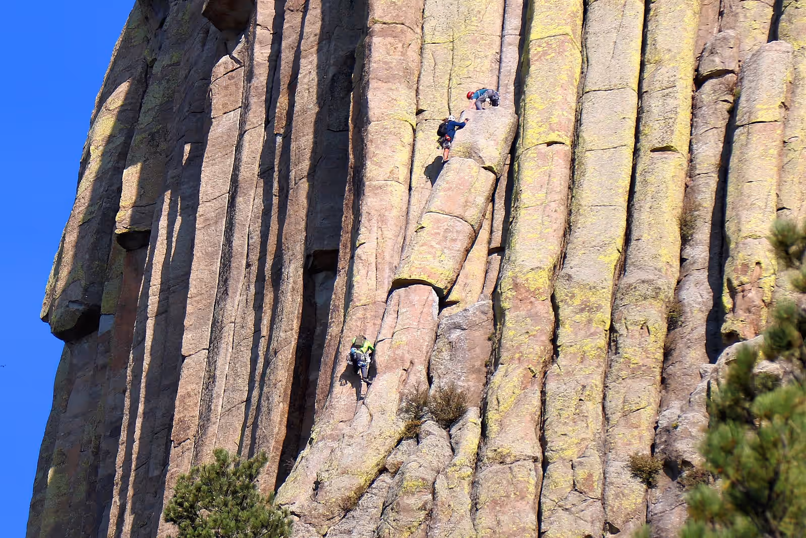 Climbing in Devils Tower