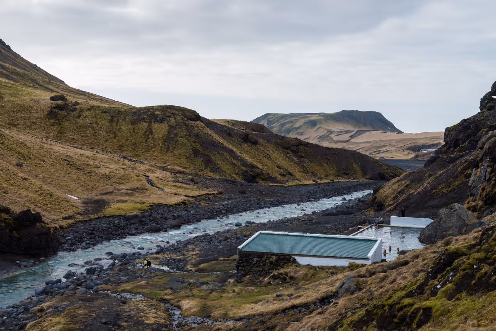 Hot spring bathing in South Iceland
