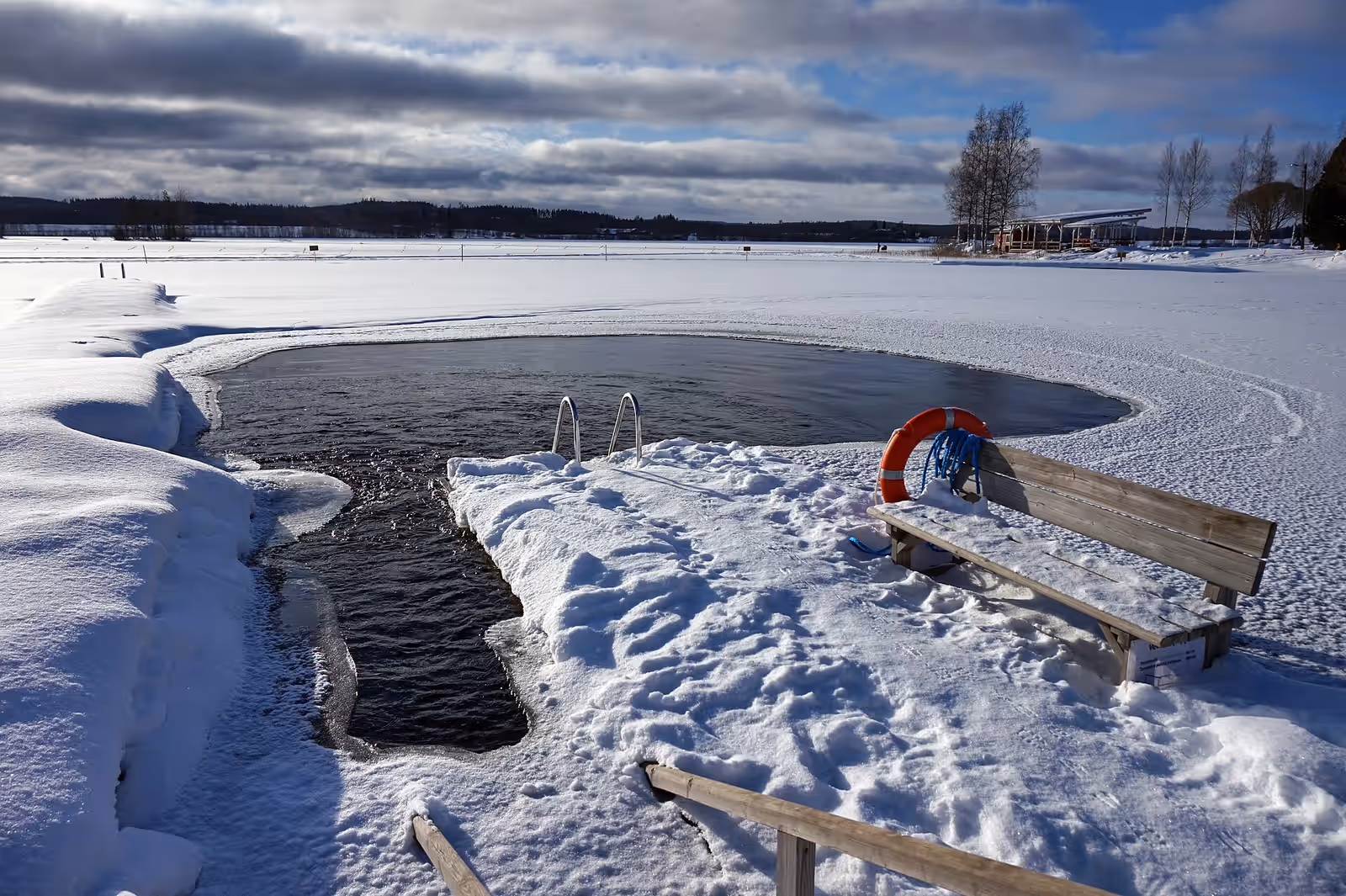 Winter swimming in Lapland